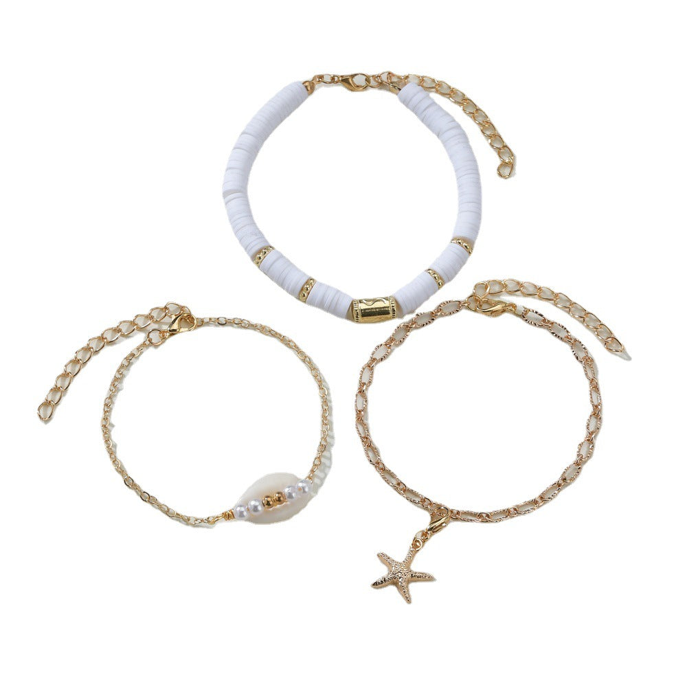 Wholesale of Soft Ceramic Pieces and Shell Woven Bracelet Sets